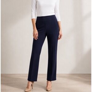Joseph Ribkoff Pants Size 10 Pull-On Navy Blue Stretch Straight Leg Trousers